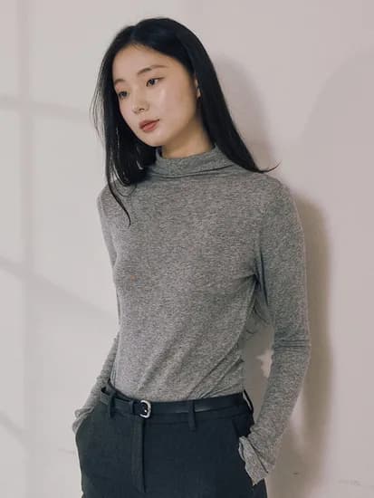 폴햄 말랑 후리스 하이넥 긴팔티