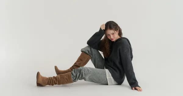 더 소재 반집업 루즈핏 골지 니트 12개