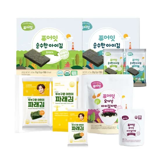 퓨어잇 유기농 아기김 2팩 김자반 2팩