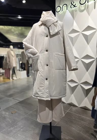 온앤온 머플러 빅포켓 롱패딩점퍼