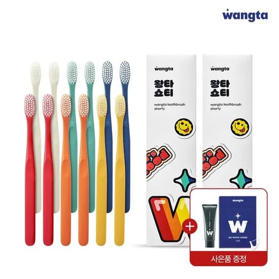 왕타 쇼티 칫솔 12개 휴대용치약 치실 20P
