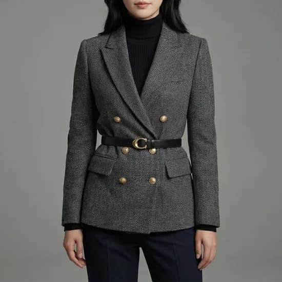 클라셰 시크클래식 헤링본 자켓 + 벨트 1개