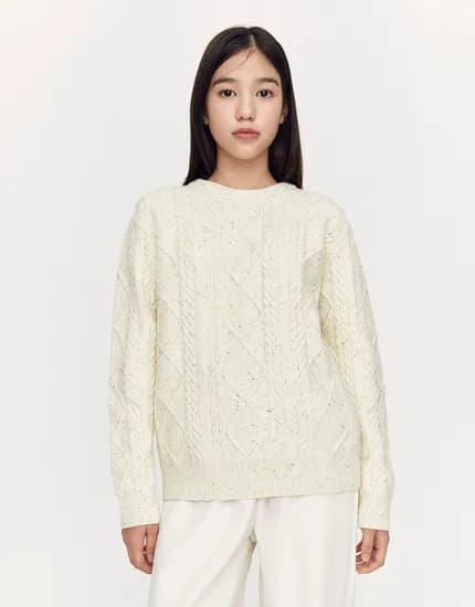 넵사 케이블 니트스웨터