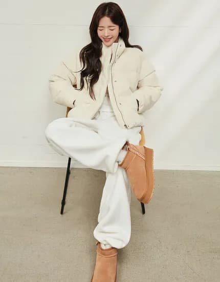 지오다노 플리스 루즈핏 팬츠 일자 조거
