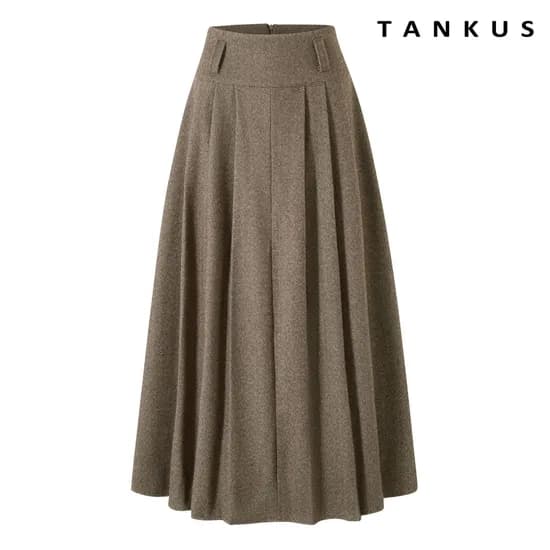 탱커스 플리츠 주름 플레어 롱 스커트