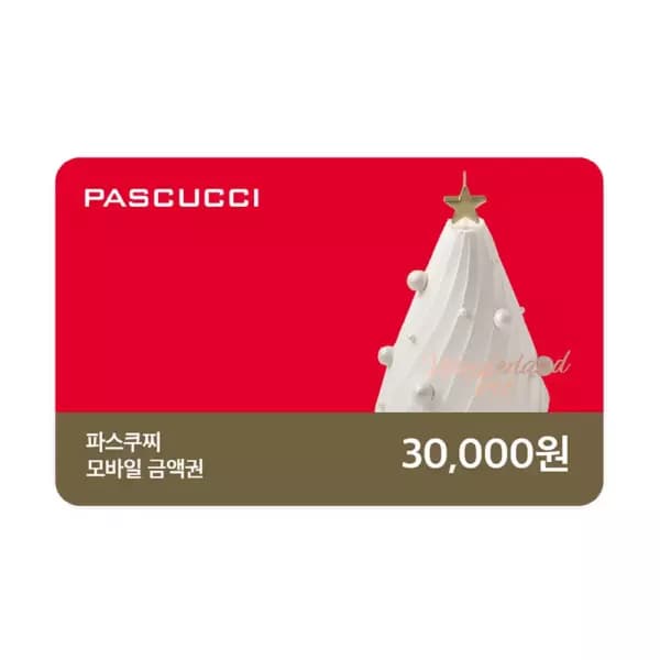 파스쿠찌 모바일 금액권 3만원권 24,000원