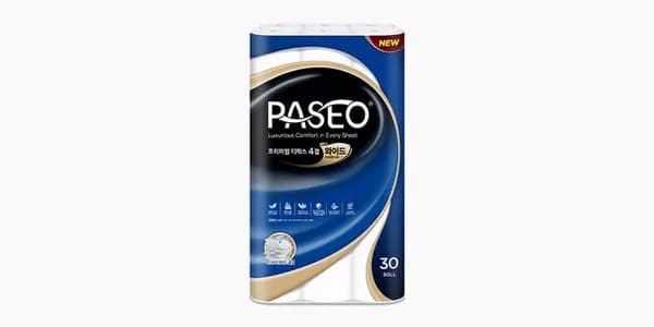 파세오 4겹 프리미엄 디럭스 화장지 25M x 30롤 107mm 20,500원