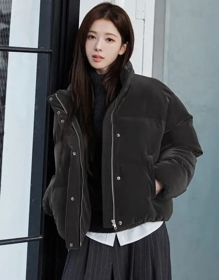 브라운 러버 숏패딩 외 코듀로이 레더 클마 캔들
