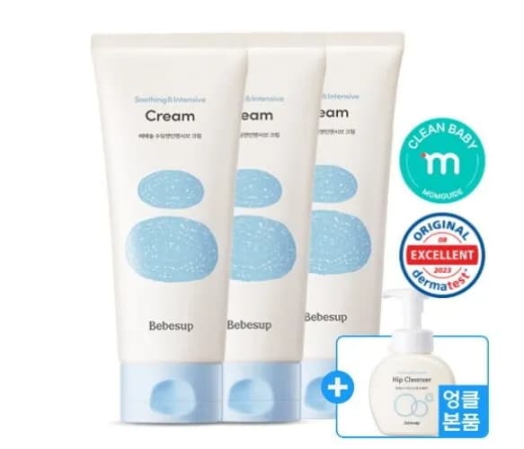 베베숲 수딩앤 인텐시브 크림 200ml 3개 엉덩이클렌저 1개