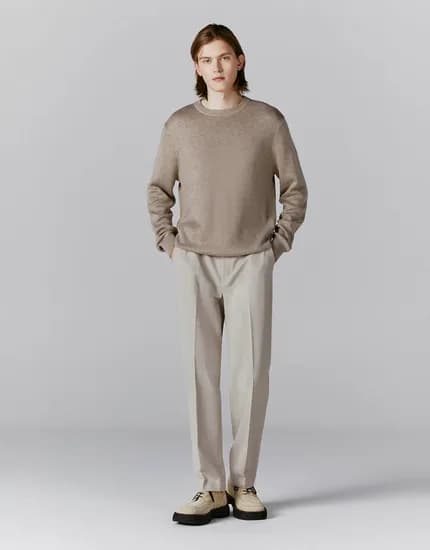 기모 테이퍼드 슬랙스