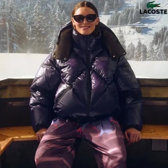 라코스테 여성 케이블 크루넥 가디건