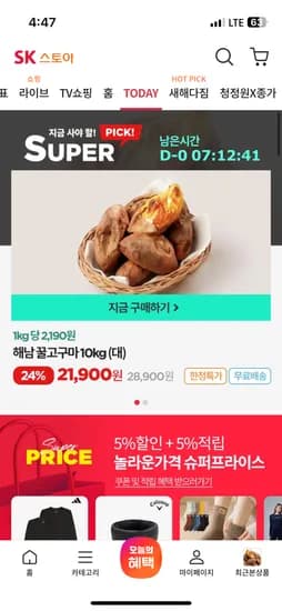 해남고구마 10kg 오늘까지