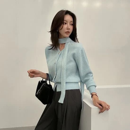 크루상머플러가디건