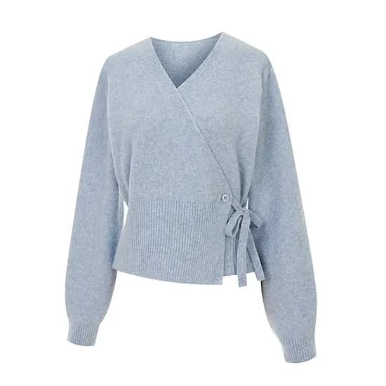 페이지플린 스트랩 브이넥 울니트