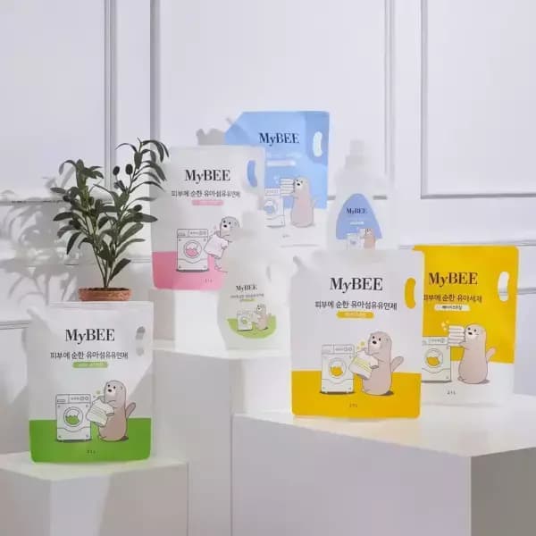 마이비 유아세제 4개 유연제 4개 대용량 리필 2100ml