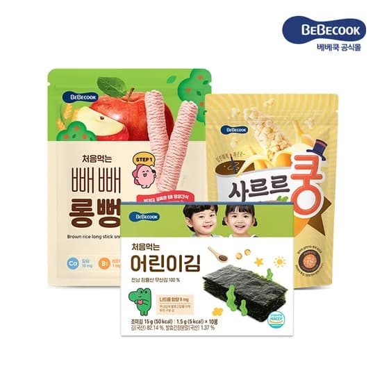 베베쿡 처음먹는 어린이김 1박스 2897원 김자반 1봉 1278원