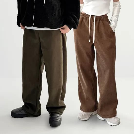 남녀 양털 골덴 기모 와이드팬츠 코듀로이 바지 1+1