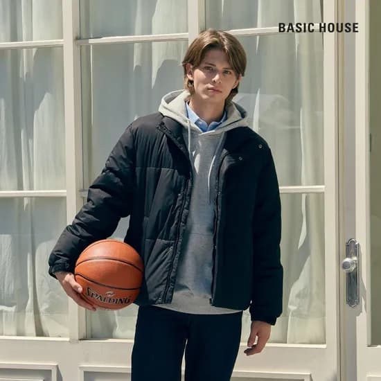 베이직하우스 숏 패딩 점퍼