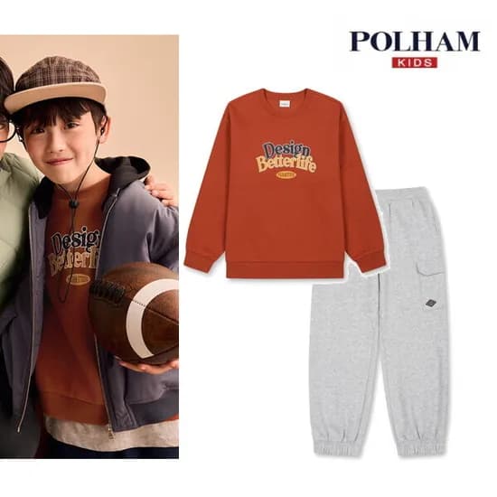 폴햄키즈 공용 약기모 맨투맨 조거팬츠