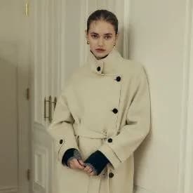 나이스클랍 롱 벨티드 코트