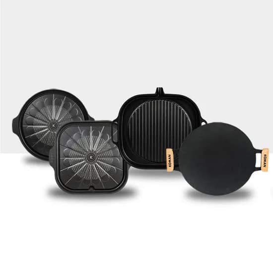 코맨 사각 고기불판 인덕션 IH 손잡이 그리들