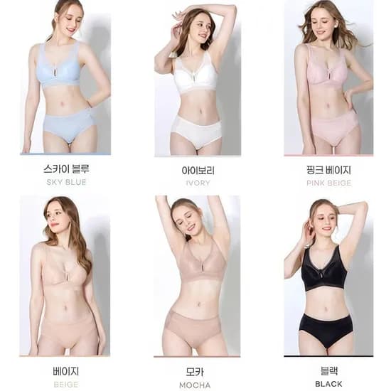 크로커다일 에어리핏 감탄브라 6종 브라+팬티 세트