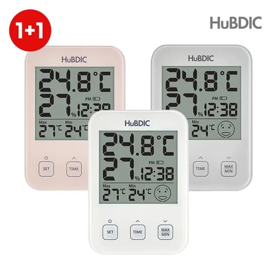 휴비딕 디지털 온도습도계 시계 HT-7 1+1