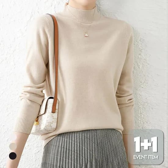 하프넥 데일리 니트 1+1