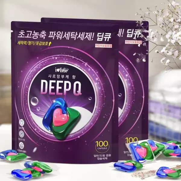 딥큐 3in1 고농축 캡슐세제 샤르망부케 200개입