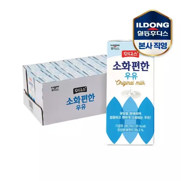 후디스 소화 편한 우유 오리지널 190ml 24입