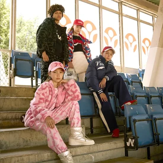 푸마키즈 기모 반목 티셔츠