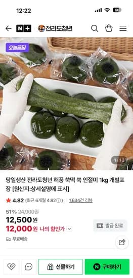 전라도청년 인절미 1kg 콩고물