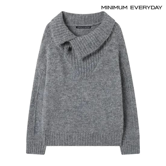 사선 카라넥 버튼 오버핏 긴팔 니트 19,430