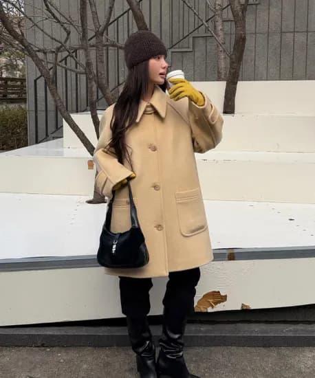 룩캐스트 마리 하프 울 코트