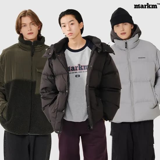 마크엠 오버핏 플리스 하이브리드 점퍼 카키