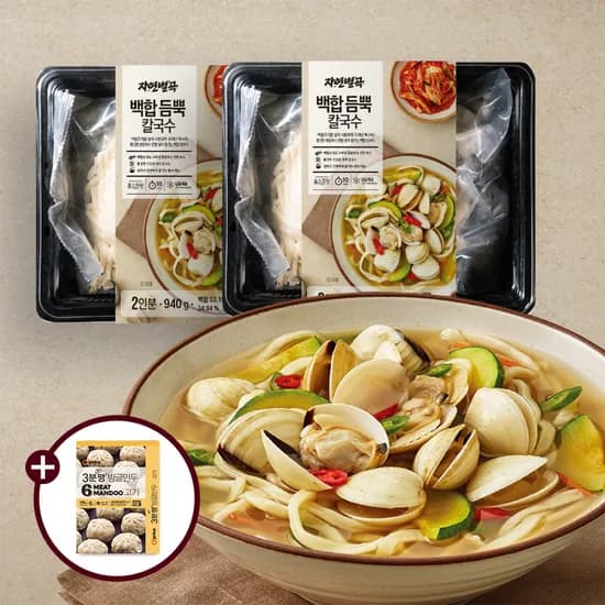 애슐리 홈스토랑 자연별곡 백합 듬뿍 칼국수 940g 1팩+1팩