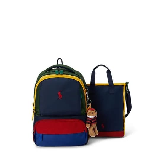 폴로 키즈 남아 8-18세 컬러블록 백팩 앤 슈즈 백 세트