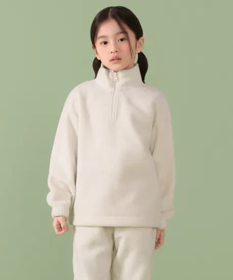 스탠다드 키즈 오버사이즈 폴라 플리스 하프 집업