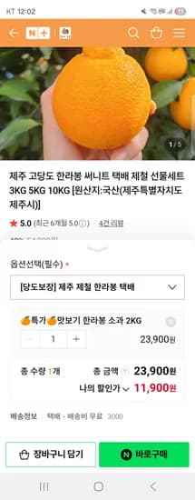 제주 한라봉 소과 2kg