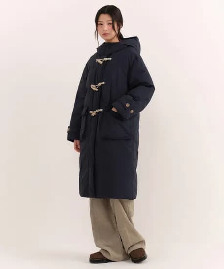 무신사스탠다드 우먼 더플 롱패딩 파카