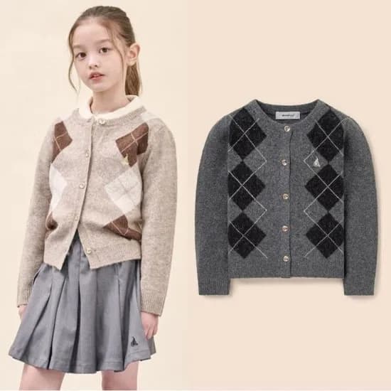 빈폴키즈 아가일 가디건