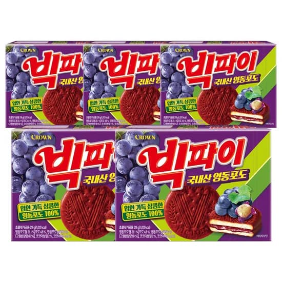 크라운 빅파이 영동포도 216g 5개