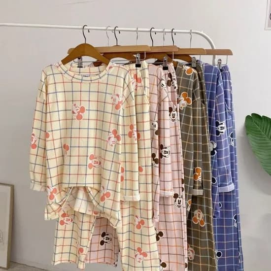 허니제이 미노코 기모 체크 상하복 잠옷 세트