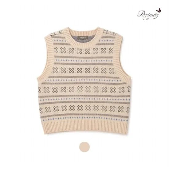 페리미츠 자가드 니트조끼