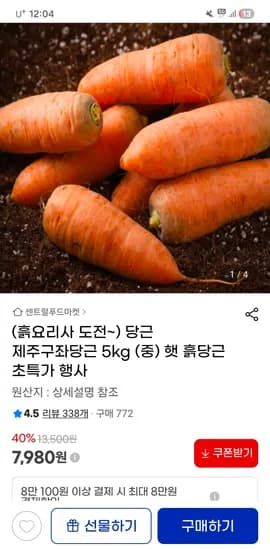 흙당근 제주구좌당근 5kg 중