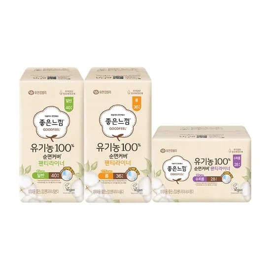 좋은느낌 유기농 팬티라이너 롱36매4팩+패드8매 /10,900원 핫딜