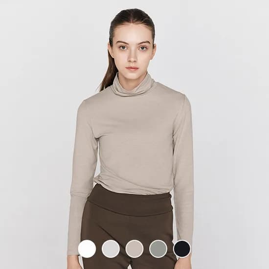 지오다노 여 저지 터틀넥 긴팔티