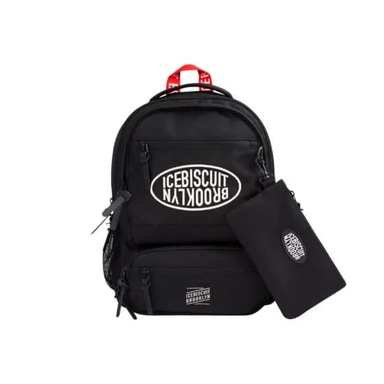 아이스비스킷 심볼로고 파우치 백팩