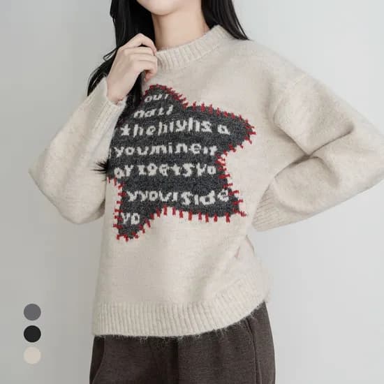 카라 스타스티치라운드니트