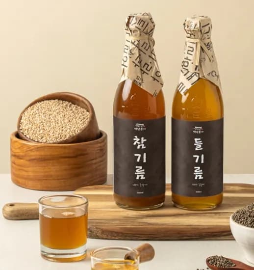 백년본가 저온압착 참기름 들기름 세트